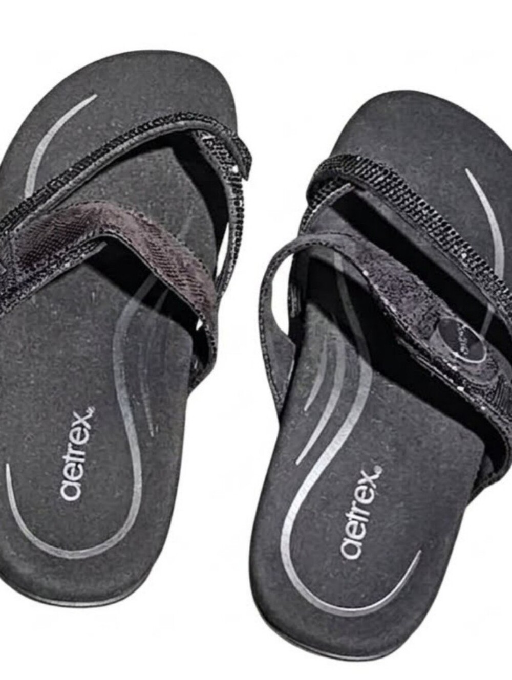Aetrex Izzy Adjustable Slide Sandal - Black SUPER COMFORTABLE